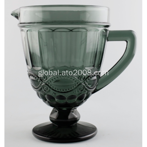 Glass Pitcher With Solid Smoky Gray Solid Color Glass Pitcher with Handle Manufactory